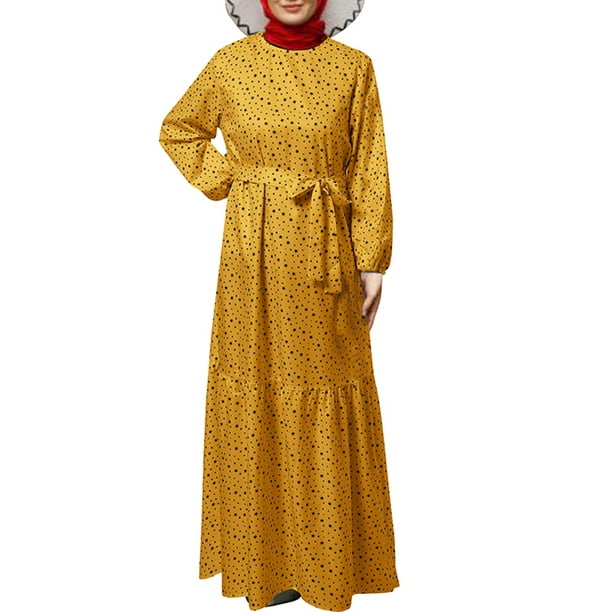 Women Muslim Islamic Farasha Kaftan Button Down Long Sleeve Maxi Shirt Dress NEW